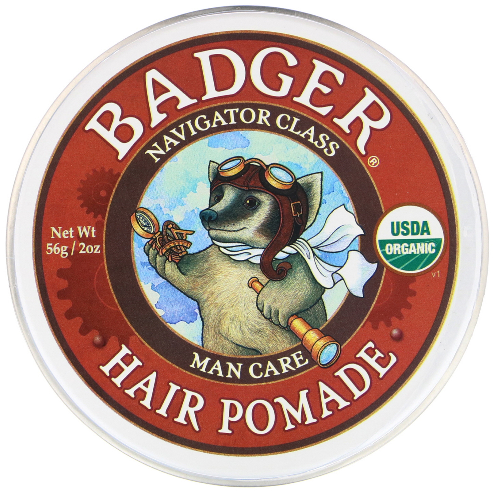 Badger Company, Organic, Hair Pomade, Navigator Class, 2 oz (56 g) - Imagem 3