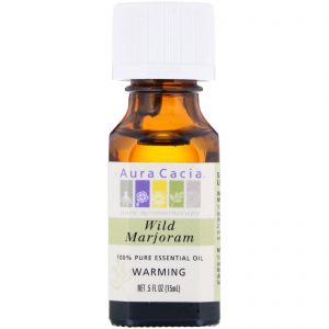 Aura Cacia, Óleo Essencial 100% Puro, Manjerona Silvestre, .5 fl oz (15 ml)