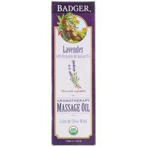 Badger Company, Oleo de Massagem para Aromaterapia, Lavanda com Bergamota & Bálsamo, 4 fl oz (118 ml)