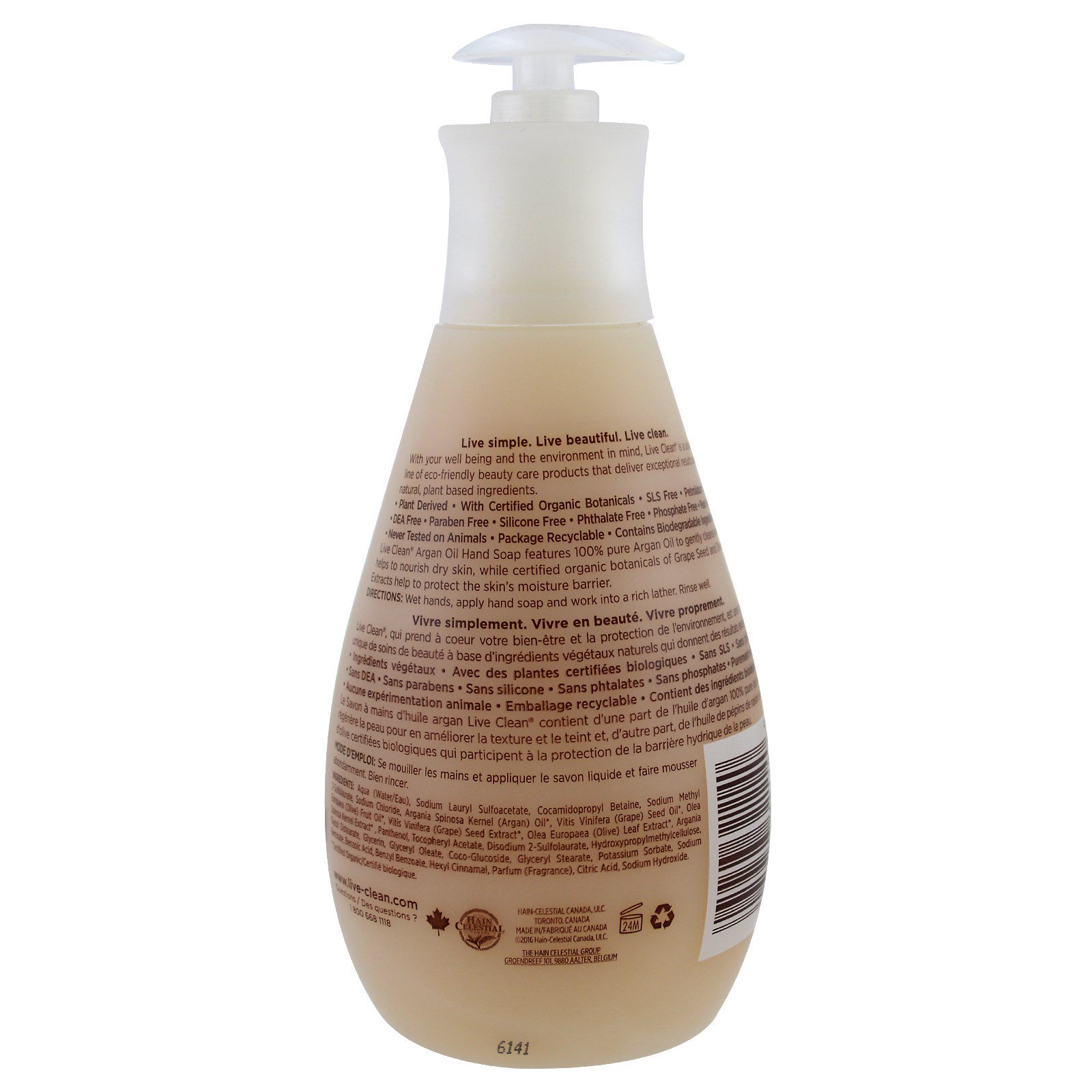 Live Clean, Sabão Líquido Hidratante para as Mãos, Óleo de Argan, frasco de 17 oz (500 ml) - Imagem 2