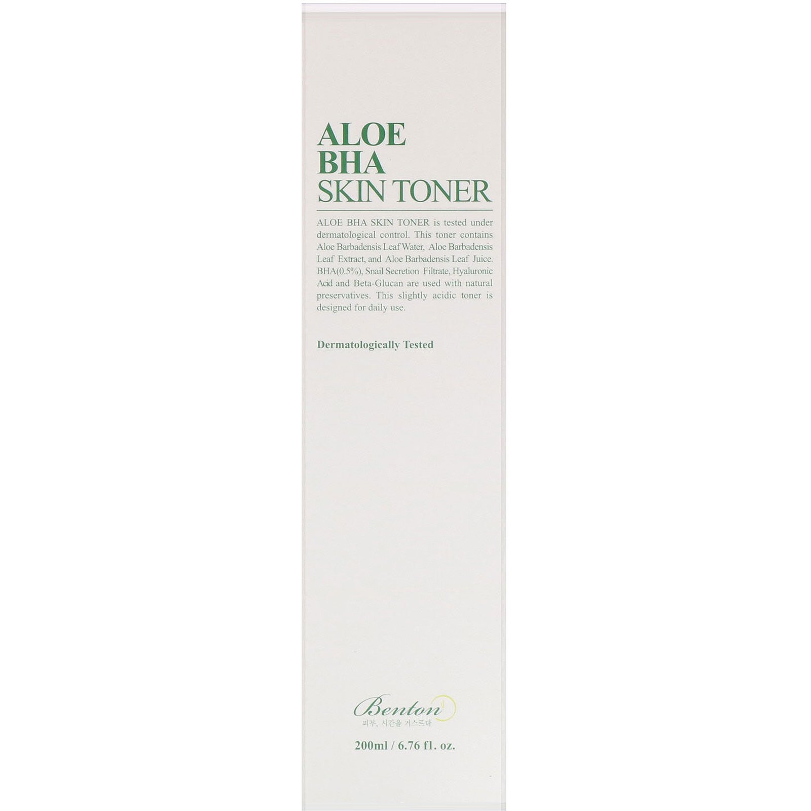 Benton, Aloe BHA Skin Toner, Para Todos os Tipos de Pele, 200 ml - Imagem 2