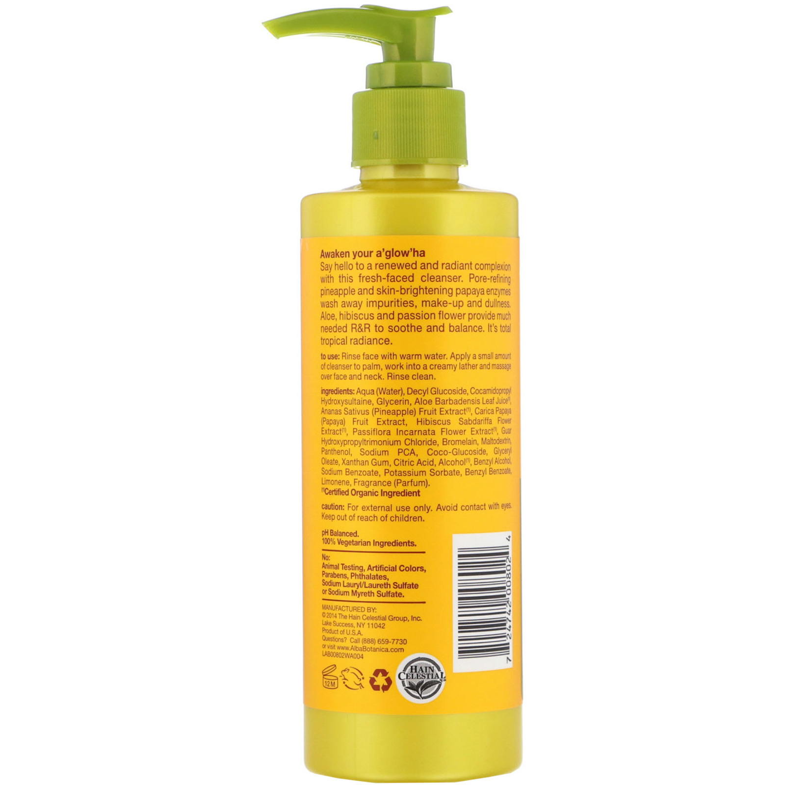 Alba Botanica, Loção de Limpeza Facial, Enzima de abacaxi, 8 fl oz (237 ml) - Imagem 2