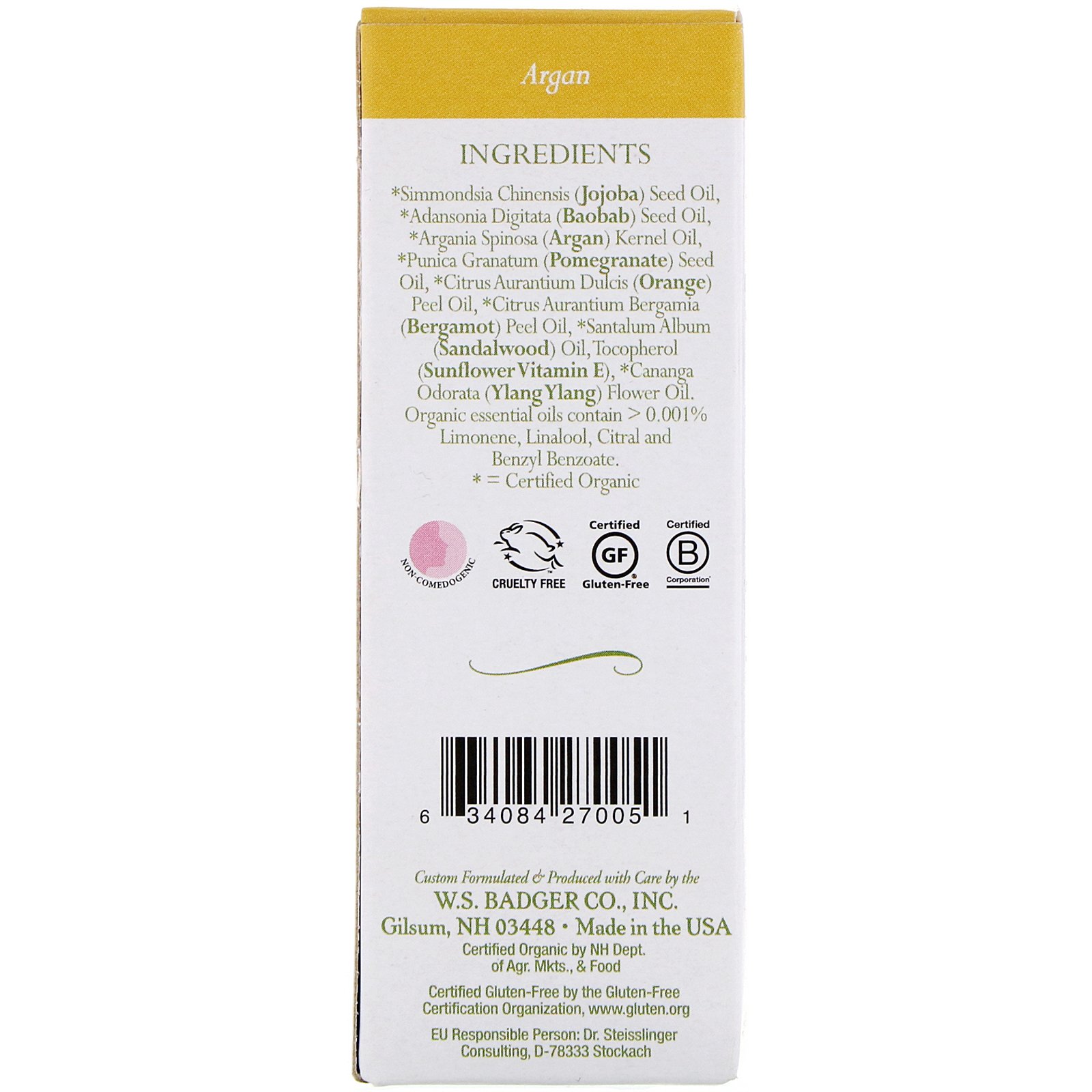 Badger Company, Óleo Facial de Argan, Para Todos os Tipos de Peles, 1 fl oz (29,5 ml) - Imagem 2