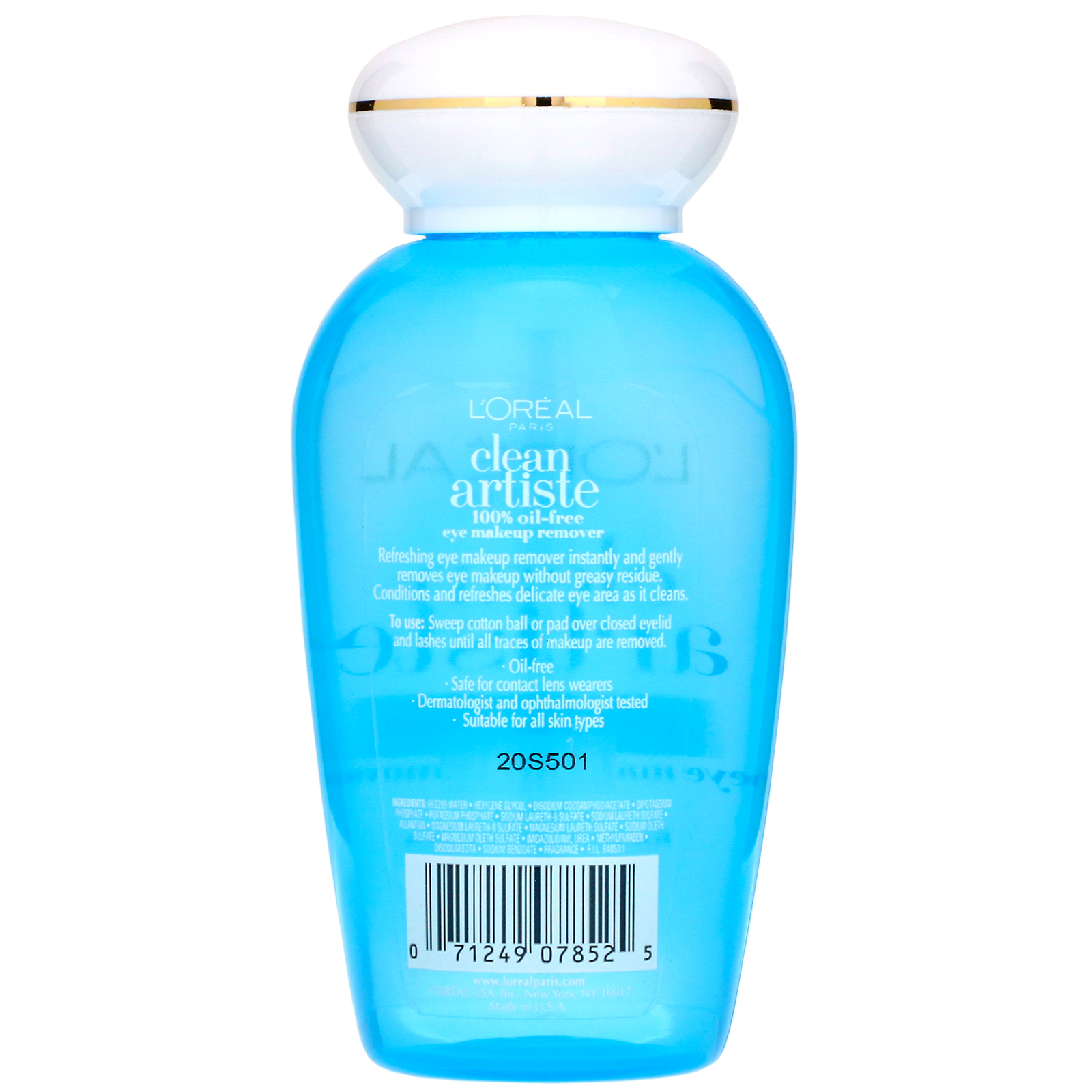 L'Oreal, Clean Artiste, removedor de maquiagem para os olhos, para olhos sensíveis, 118 ml - Imagem 2