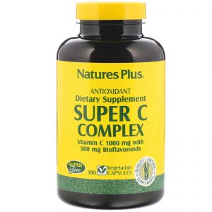 Nature's Plus, Complexo Super C, 180 Cápsulas Vegetais