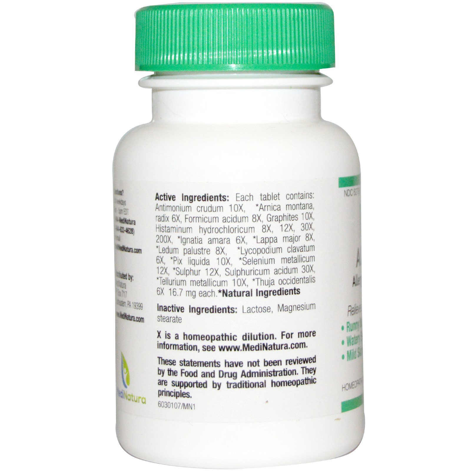 MediNatura, BHI, Alergia, 100 Comprimidos - Imagem 2