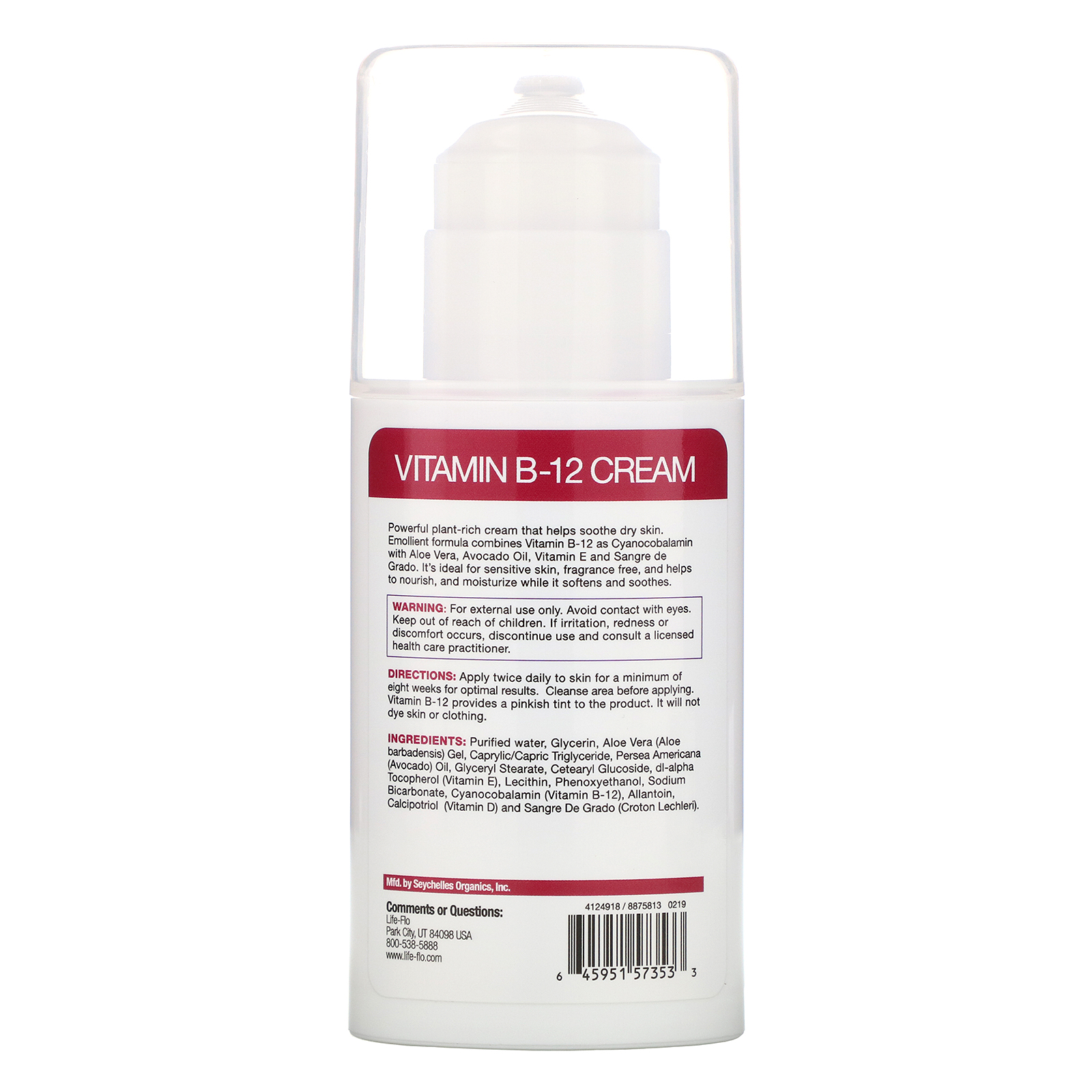 Life-flo, Creme Vitamina B-12, 4 oz (113.4 g) - Imagem 2