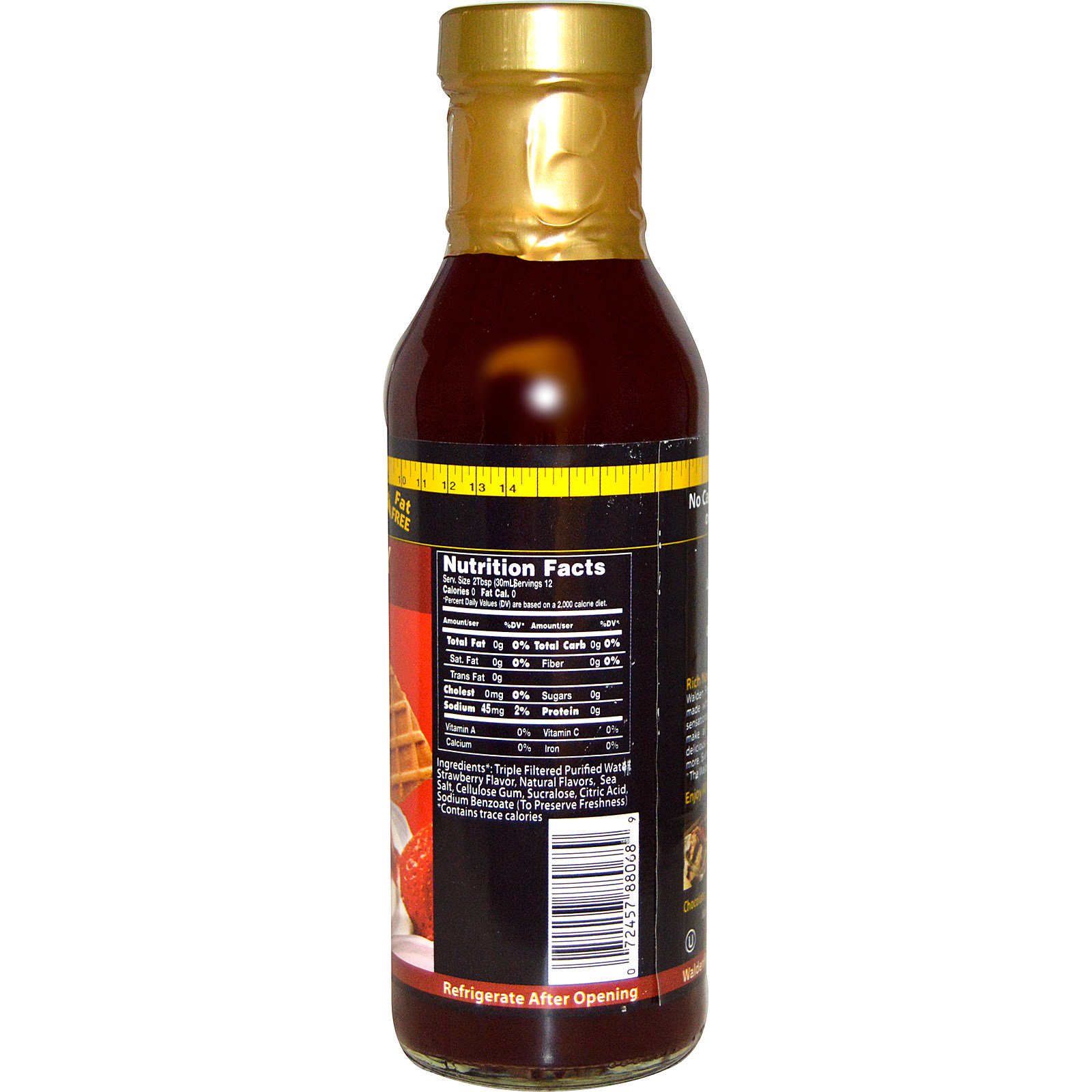 Walden Farms, Xarope de morango, 12 fl oz (355 ml) - Imagem 2