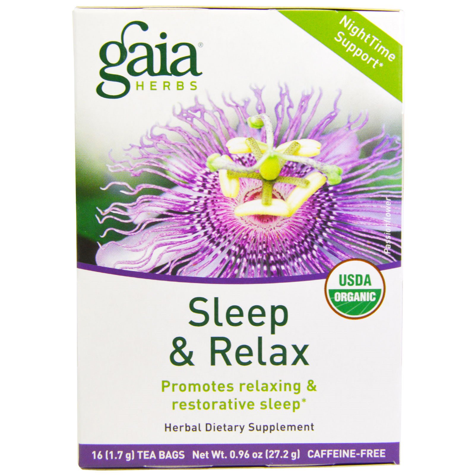 Gaia Herbs, Durma & Relaxe, Sem Cafeína, 16 Sachês, 0.96 oz (27,2 g)