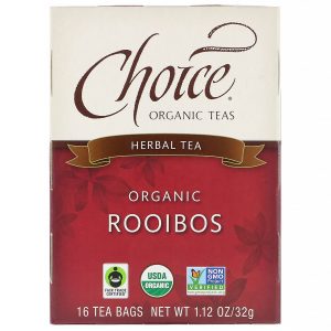 Choice Organic Teas, Chá Orgânico, Rooibos, Sem Cafeína, 16 Sachês, 1.27 oz (36 g)