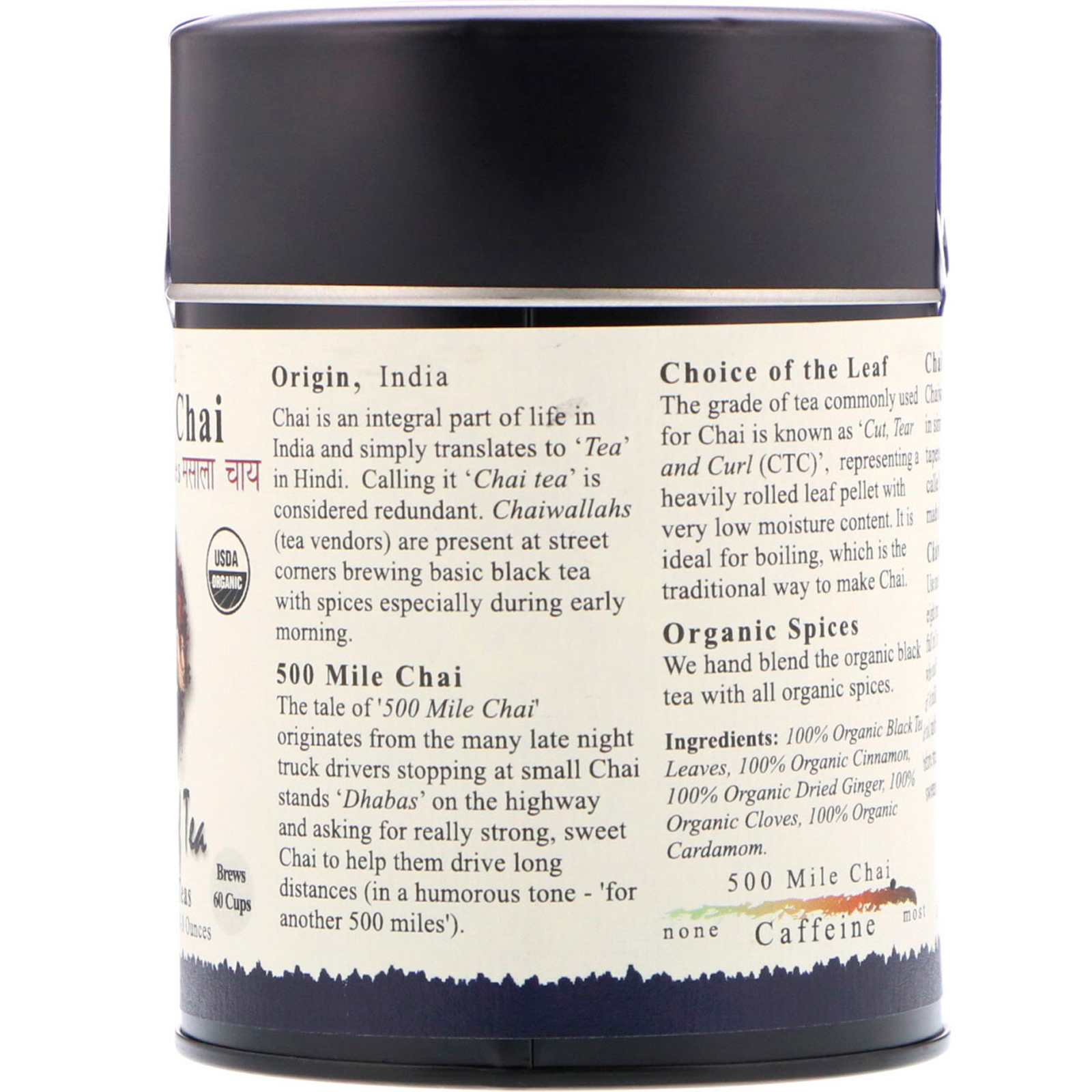 The Tao of Tea, Chá Preto Orgânico & Especiarias, Lendário Chá 500 Milhas, 4,0 onças (115 g) - Imagem 2