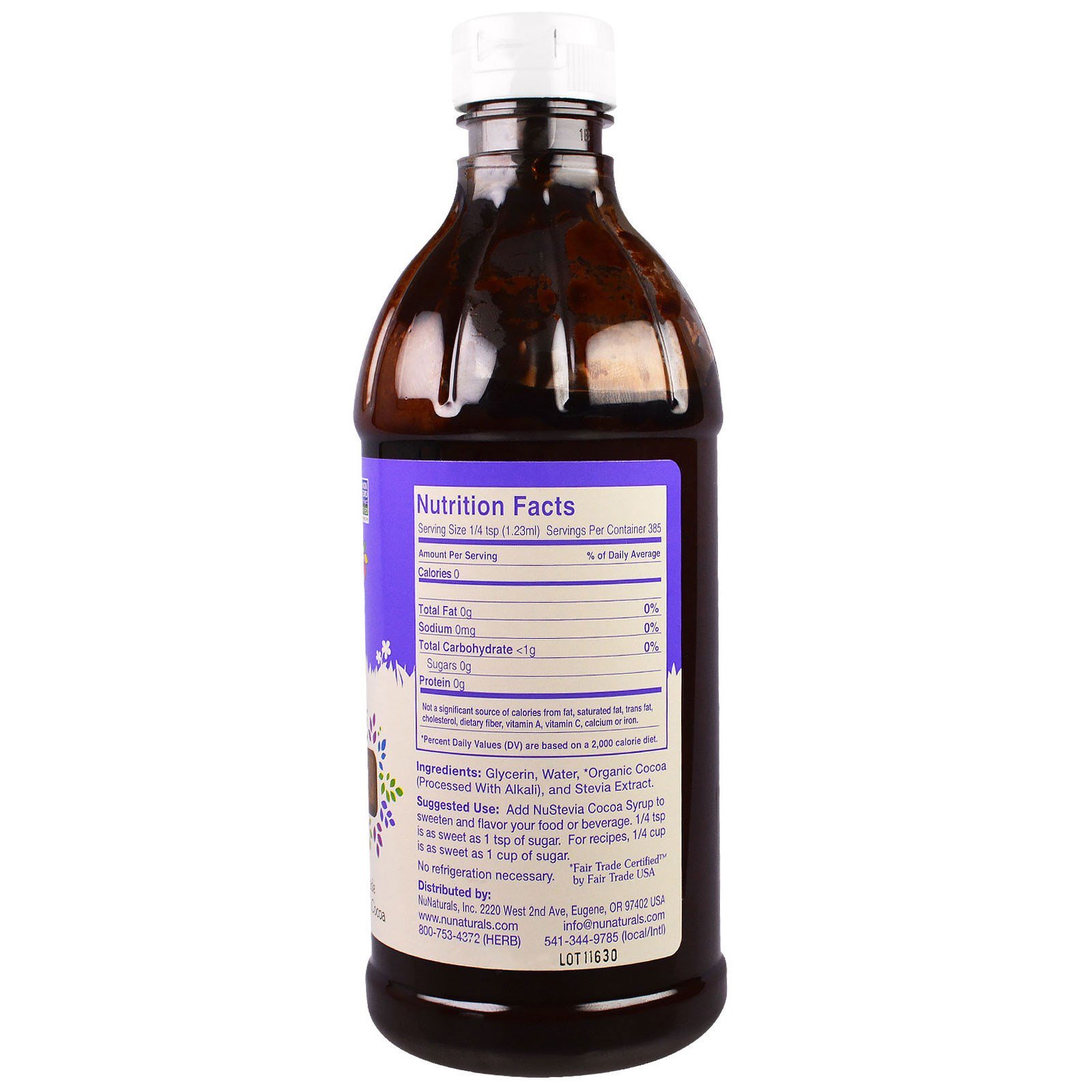 NuNaturals, Xarope de Cacau NuStevia, 16 oz fl (0,47 l) - Imagem 2
