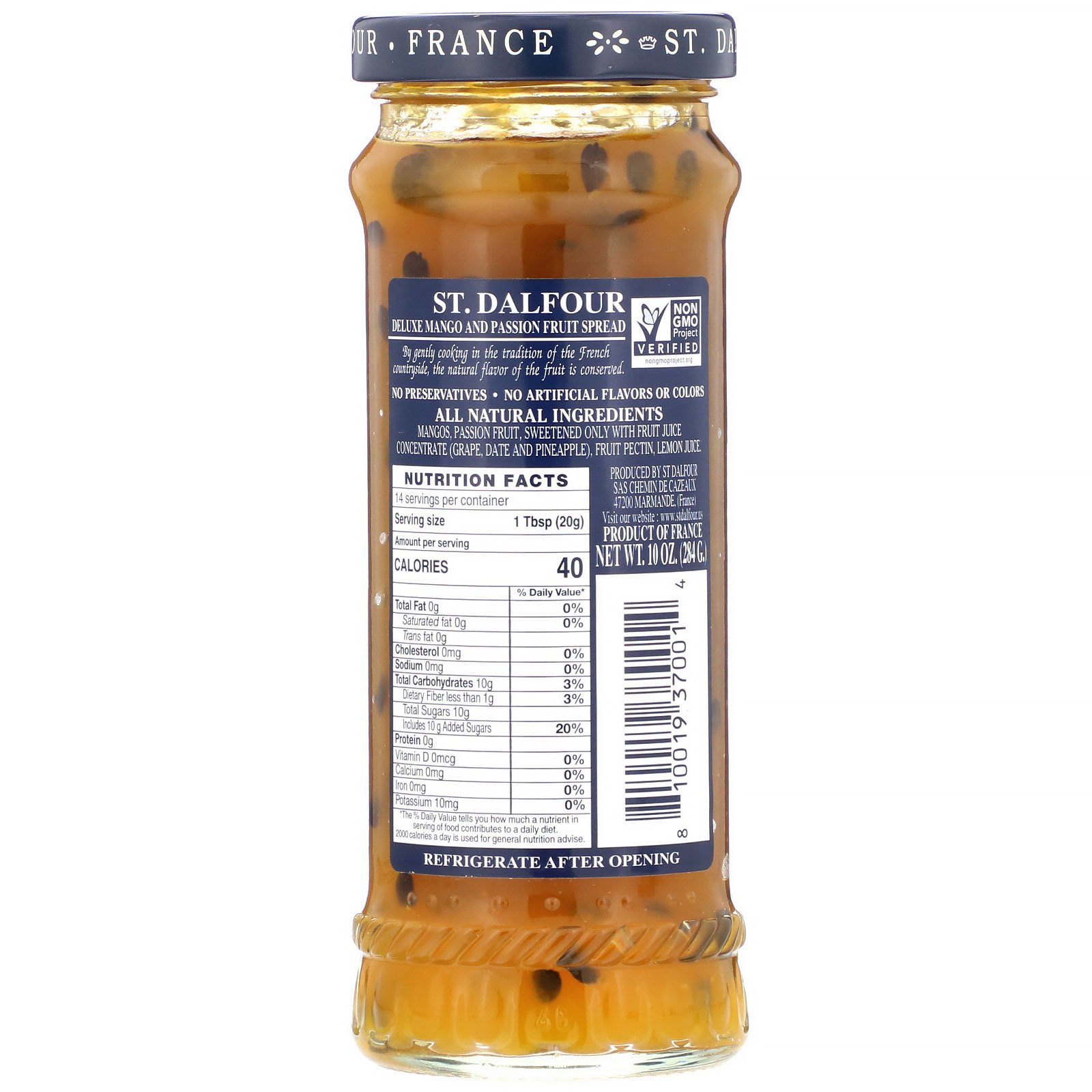 St. Dalfour, Mango & Passion Fruit, Deluxe Mango & Passion Fruit Spread, 10 oz (284 g) - Imagem 2