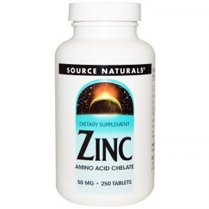 Source Naturals, Zinco, 50 mg, 250 Comprimidos