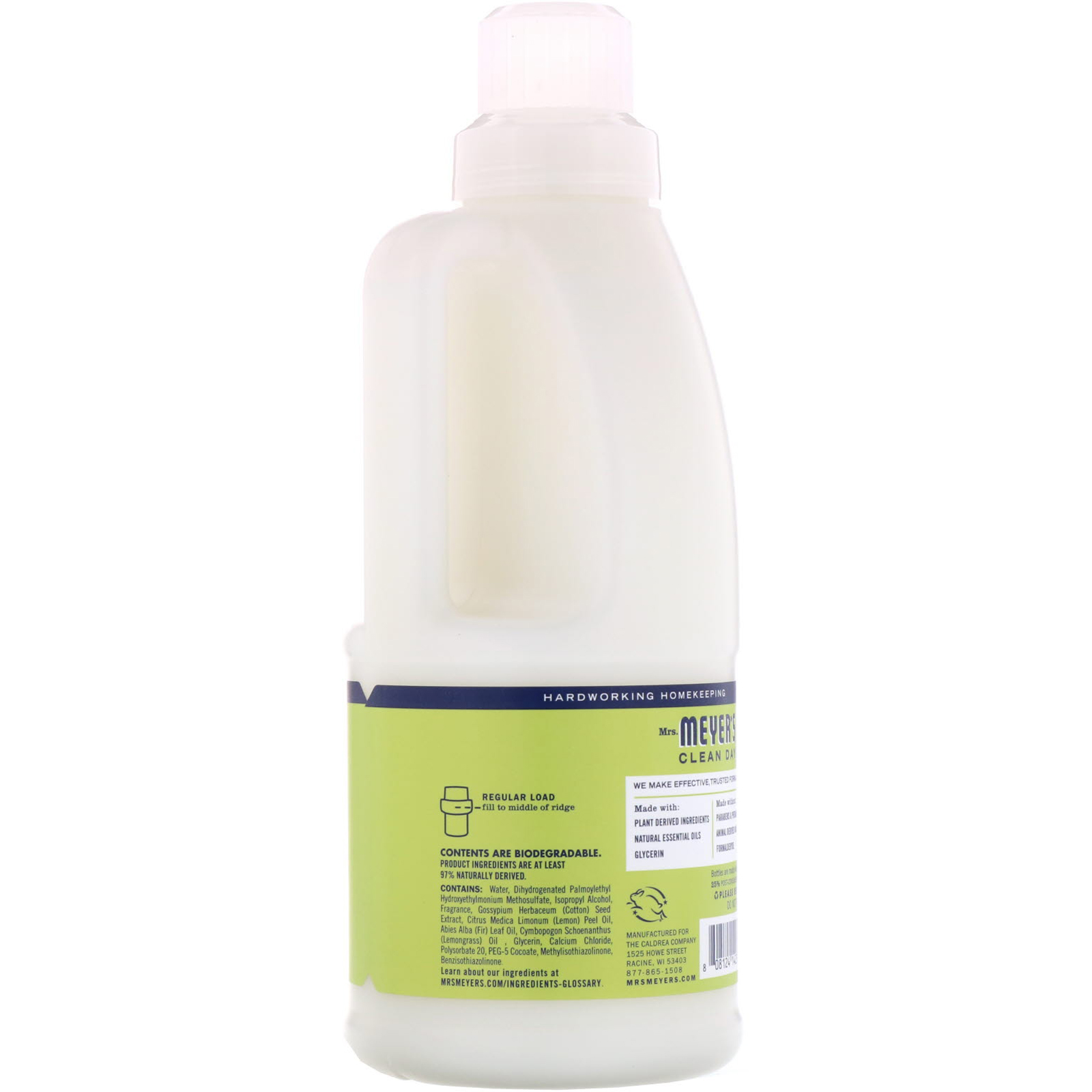 Mrs. Meyers Clean Day, Amaciante, Perfume de Limão Verbena, 32 fl oz (946 ml) - Imagem 2