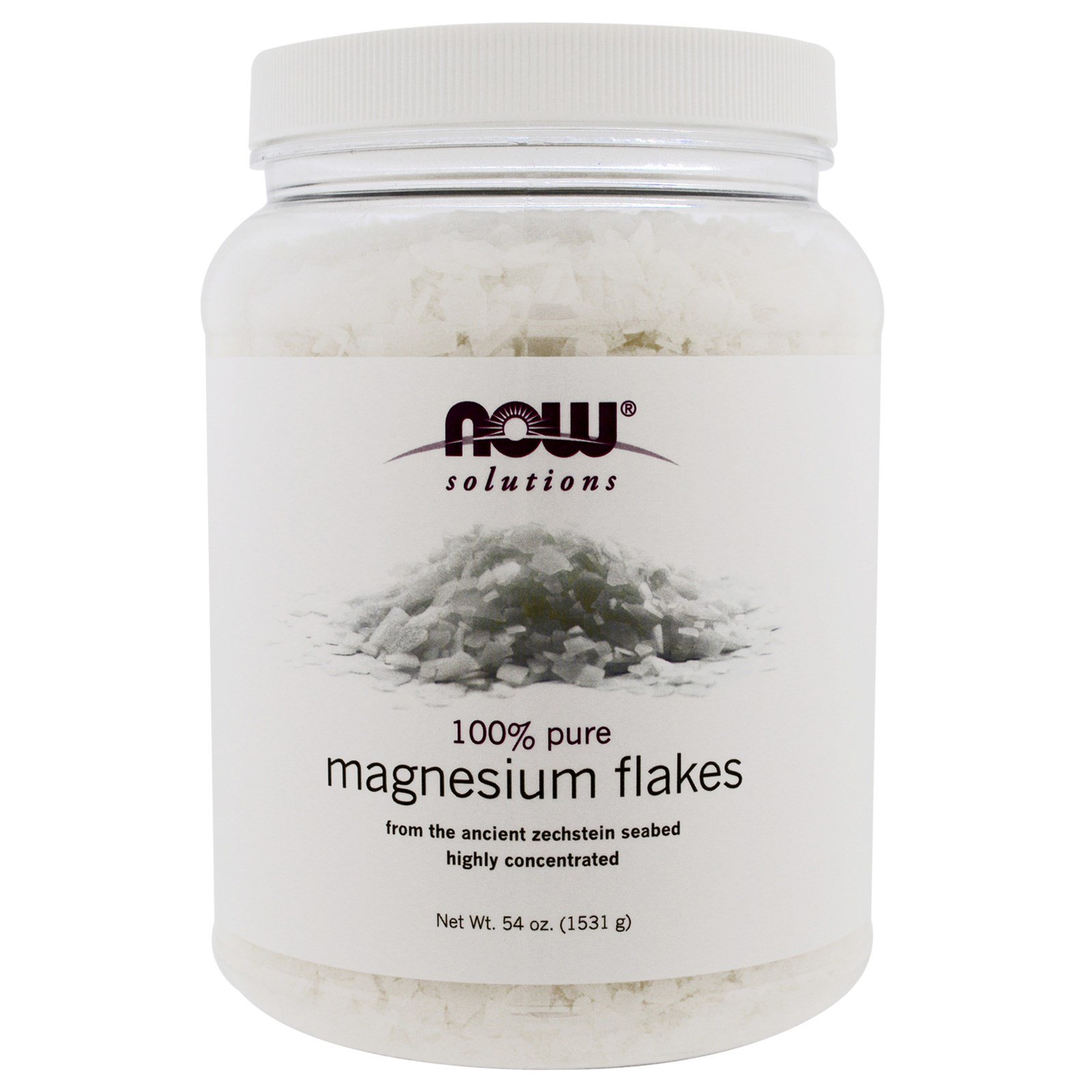 Now Foods, Soluções, Flocos de Magnésio, 100% Puros, 1531 g (3,37 lbs)