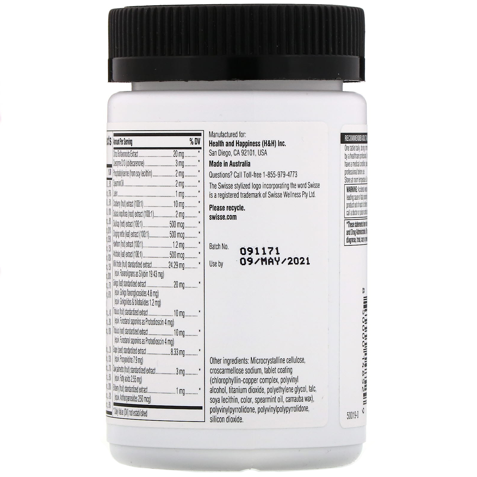 Swisse, Multivitamínico Men's Ultivite 50+, 60 Comprimidos - Imagem 3