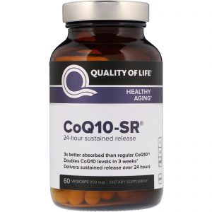 Quality of Life Labs, CoQ10-SR, 100 mg, 60 Cápsulas Vegetais