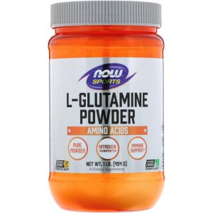 Now Foods, Esportes, L-Glutamina em Pó, 454 g (1 lb)