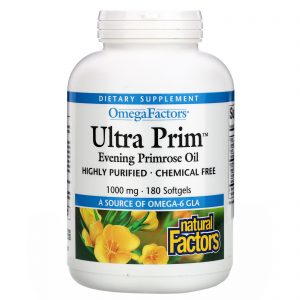 Natural Factors, OmegaFactors, Ultra Prim, Óleo de prímula, 1.000 mg, 180 Cápsulas Gelatinosas