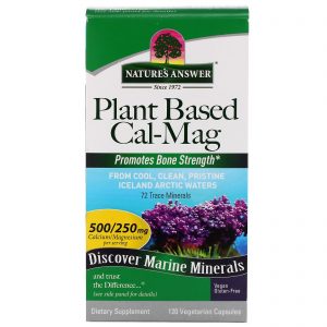 Nature's Answer, Cal-Mag à Base de Plantas, 500/250 mg, 120 Cápsulas Vegetais