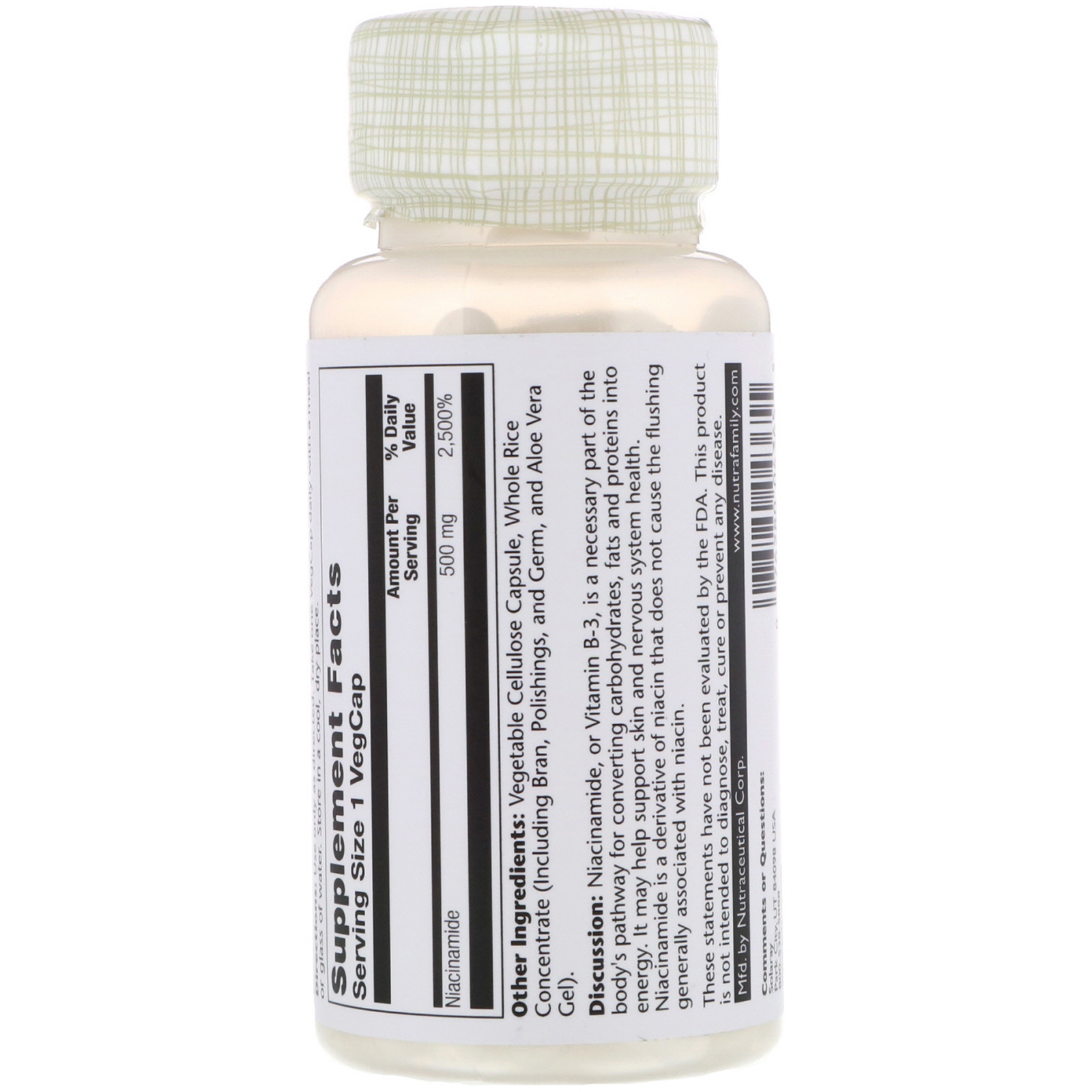 Solaray, Niacinamida, 500 mg, 100 Cápsulas Vegetarianas - Imagem 2