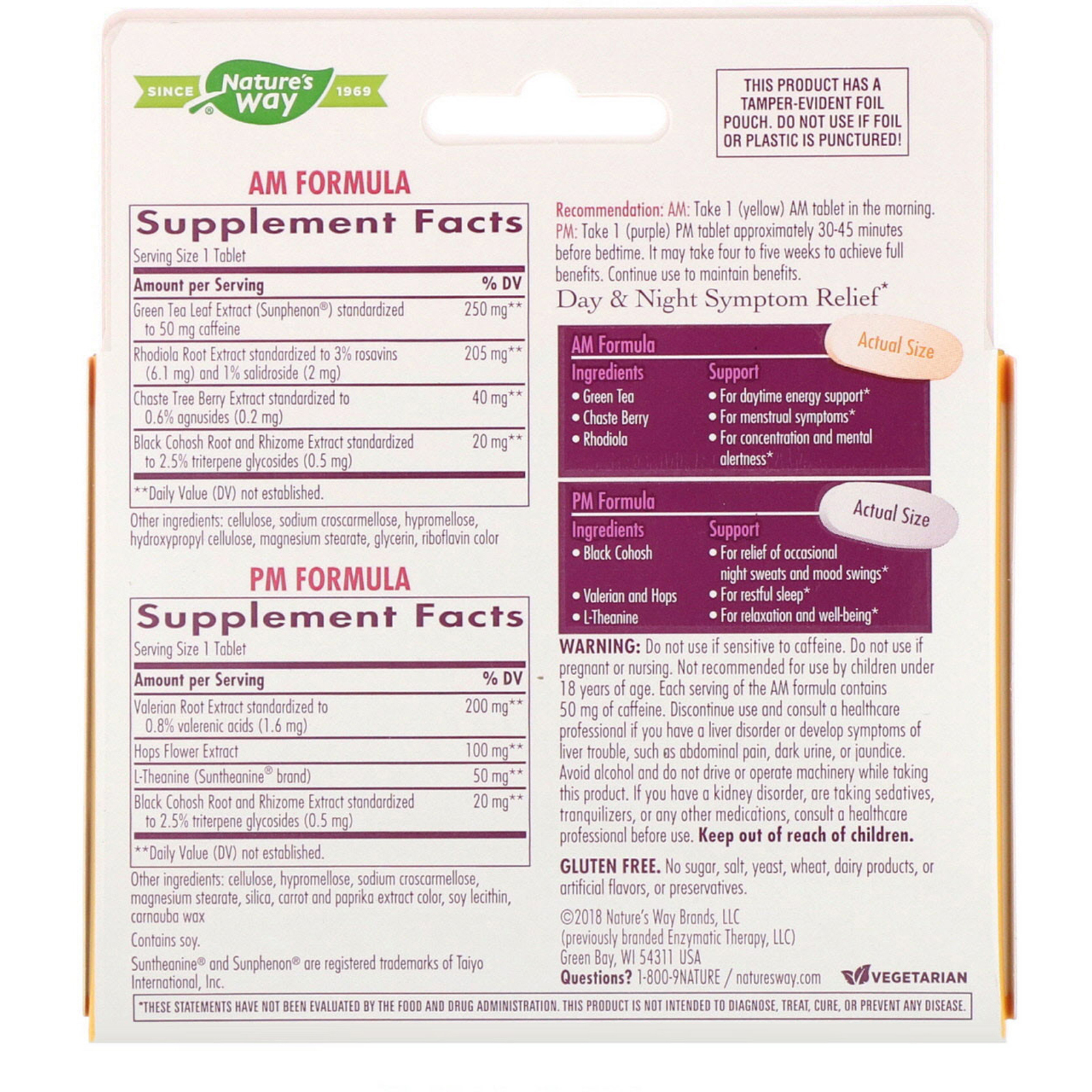 Nature's Way, Fórmula PeriMenopausa, Manhã/Noite, 60 tabletes - Imagem 2