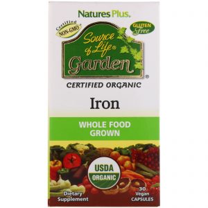 Nature's Plus, Source of Life Jardim, Ferro, 30 Cápsulas Veganas