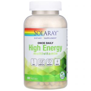 Solaray, Once Daily High Energy, Multivitamínico, 180 VegCaps