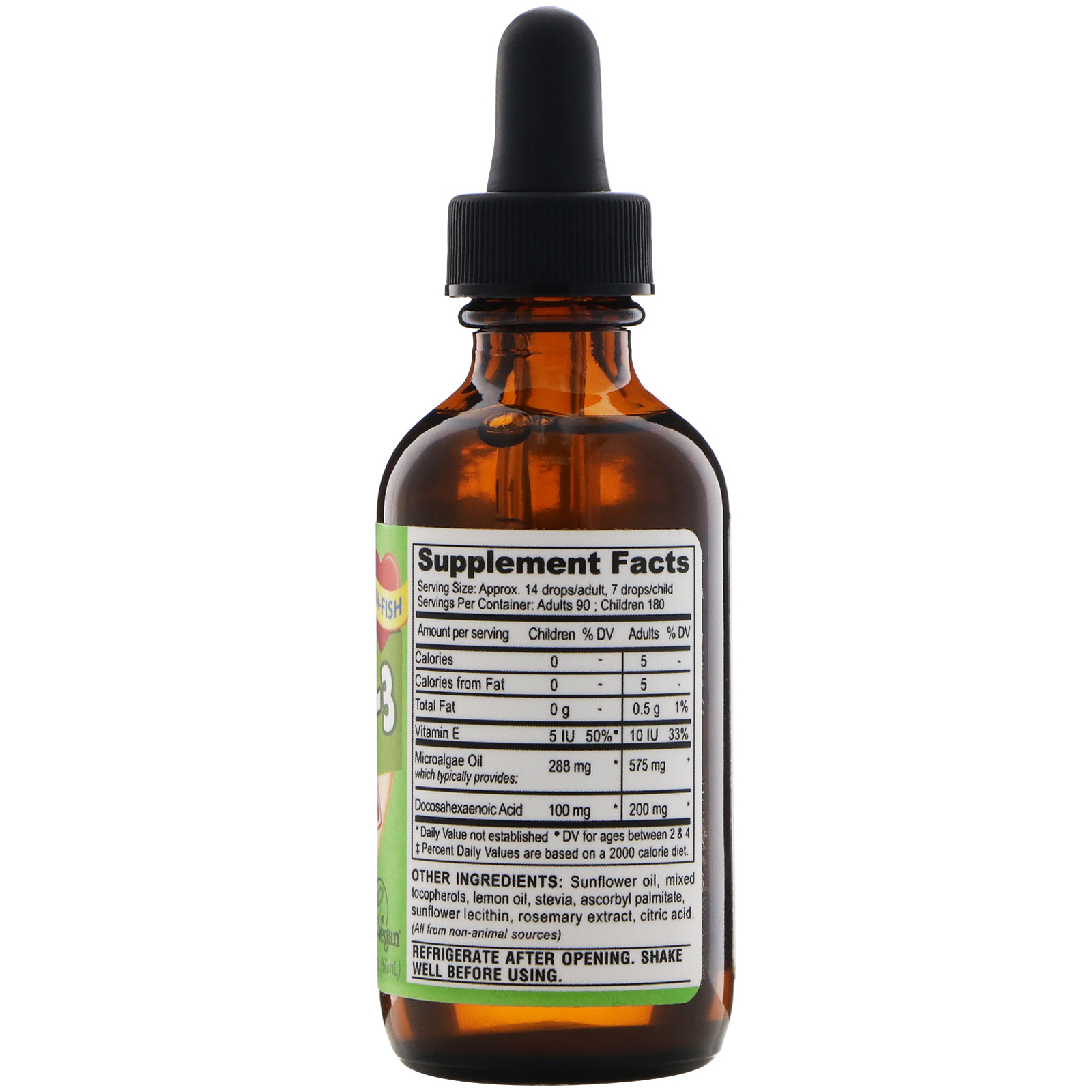 Deva, Ômega-3 DHA, Vegano, Sabor de Limão, 60 ml (2 fl oz) - Imagem 2