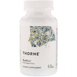 Thorne Research, BioMins com Cobre e Ferro, 120 Cápsulas