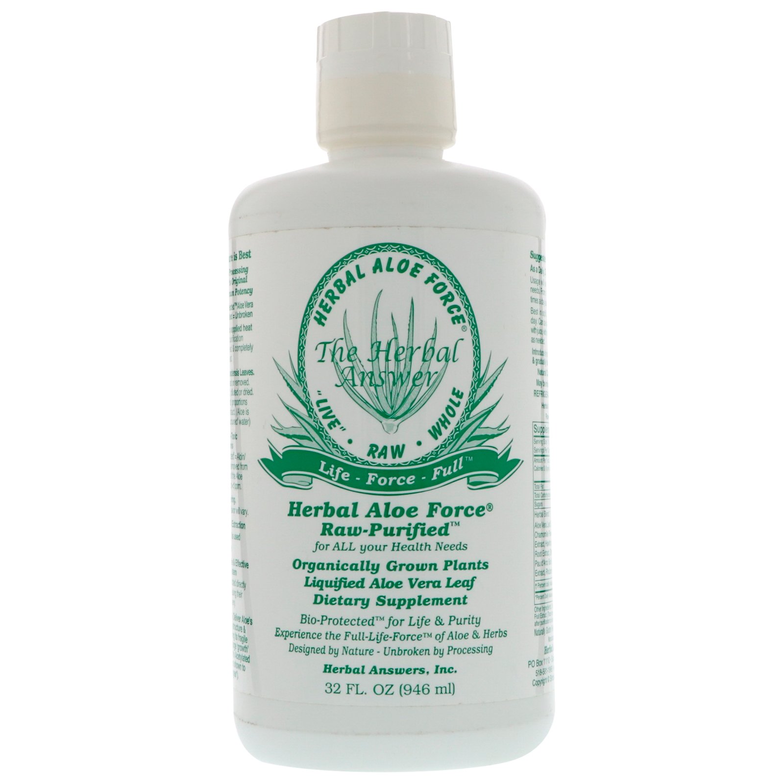 Herbal Answers, Herbal Aloe Force, Raw Purified, 32 fl oz (946 ml)