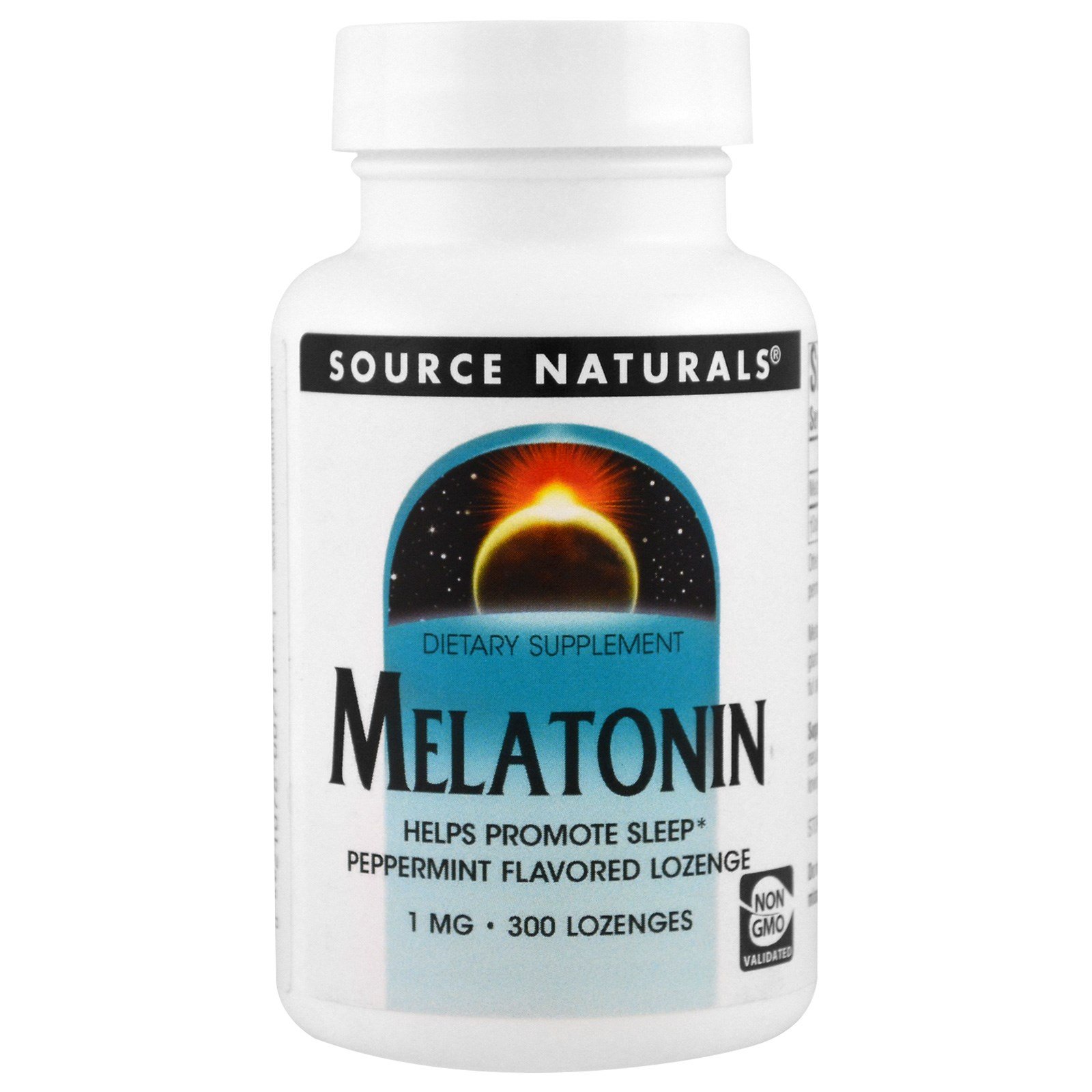 Source Naturals, Melatonina, Pastilhas com Sabor de Hortelã-Pimenta, 1 mg, 300 Pastilhas