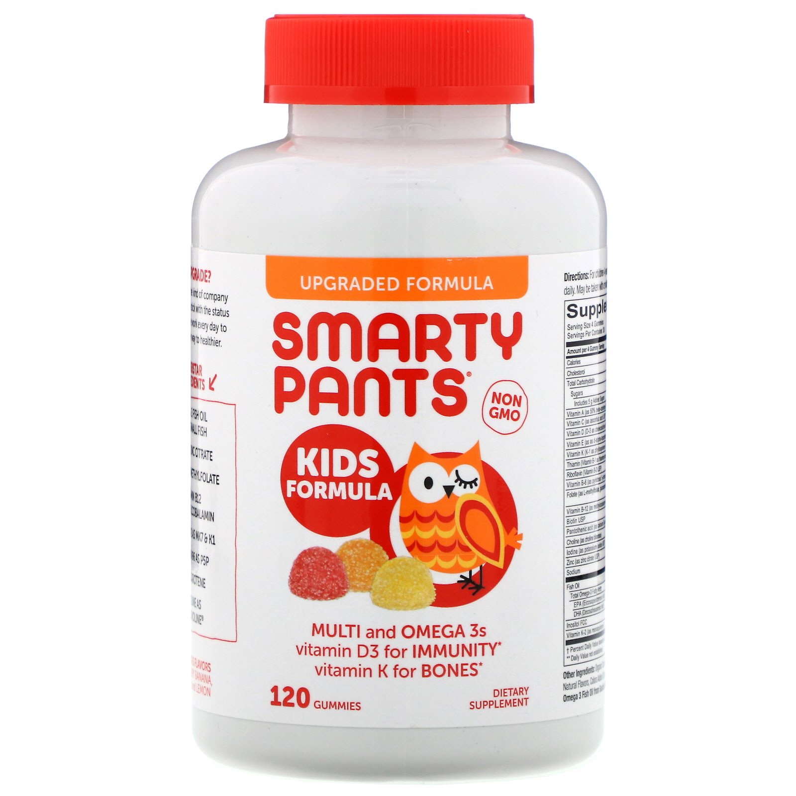 SmartyPants, Kids Formula, Multi e Ômega 3s, Morango Banana, Laranja e Limão, 120 Balas de Goma