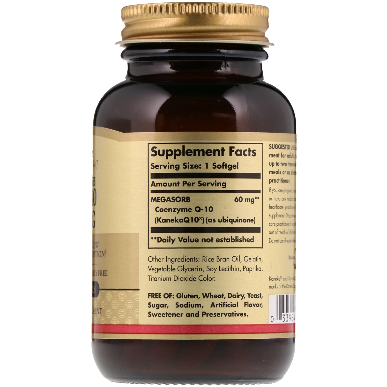 Solgar, CoQ-10, Megasorb, 60 mg, 120 Cápsulas Softgel - Imagem 2
