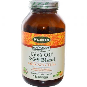 Flora, Óleo de Udo Mistura de Ômega 3-6-9 - 180 Cápsulas em Gel
