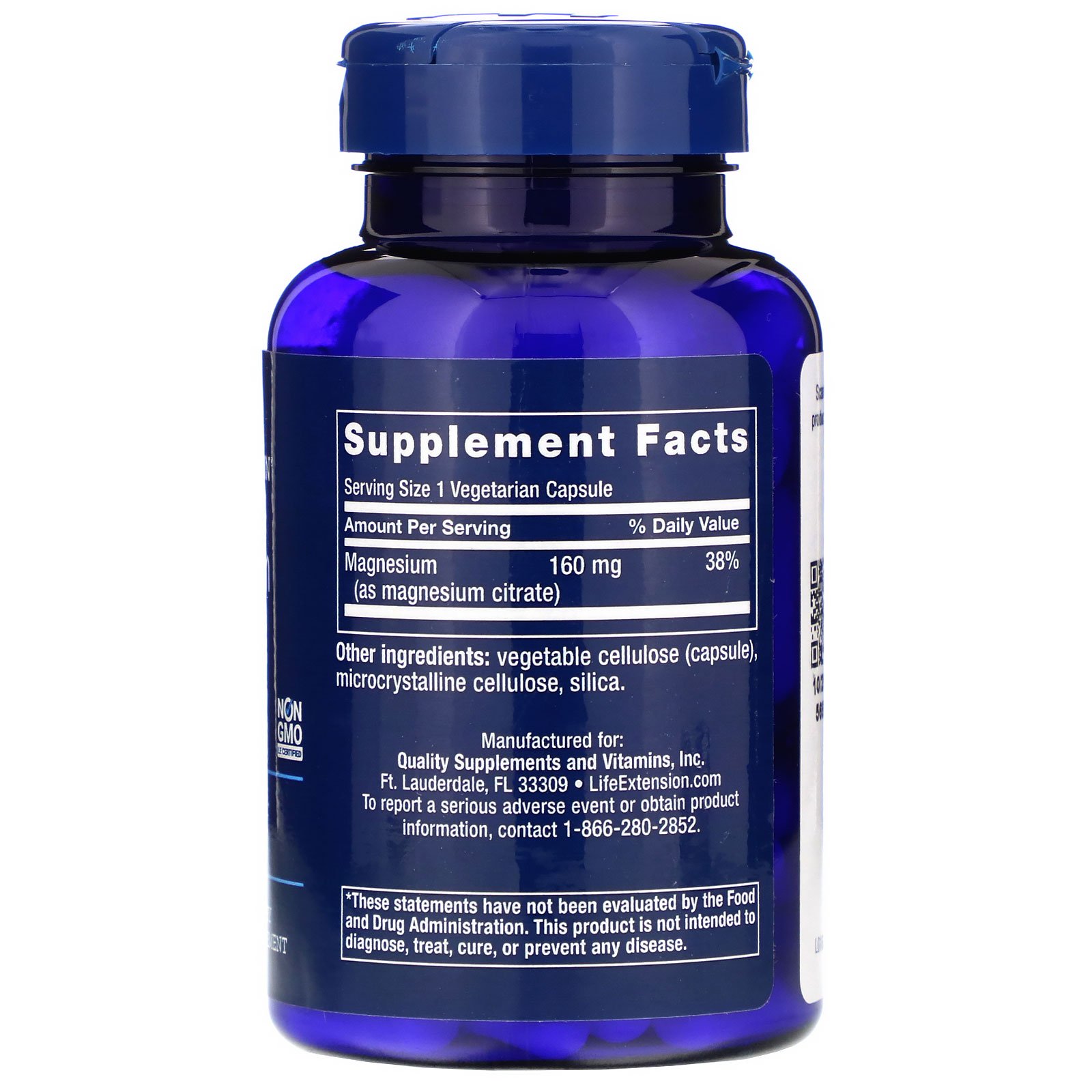 Life Extension, Magnesium, 160 mg, 100 Vegetarian Capsules - Imagem 2