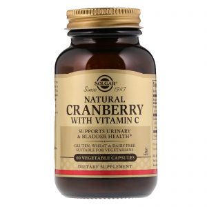 Solgar, Cranberry Natural com Vitamina C, 60 Cápsulas Vegetais