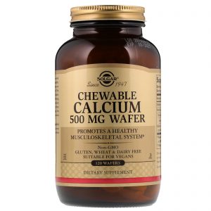 Solgar, Cálcio Mastigável, 500 mg, 120 Cápsulas