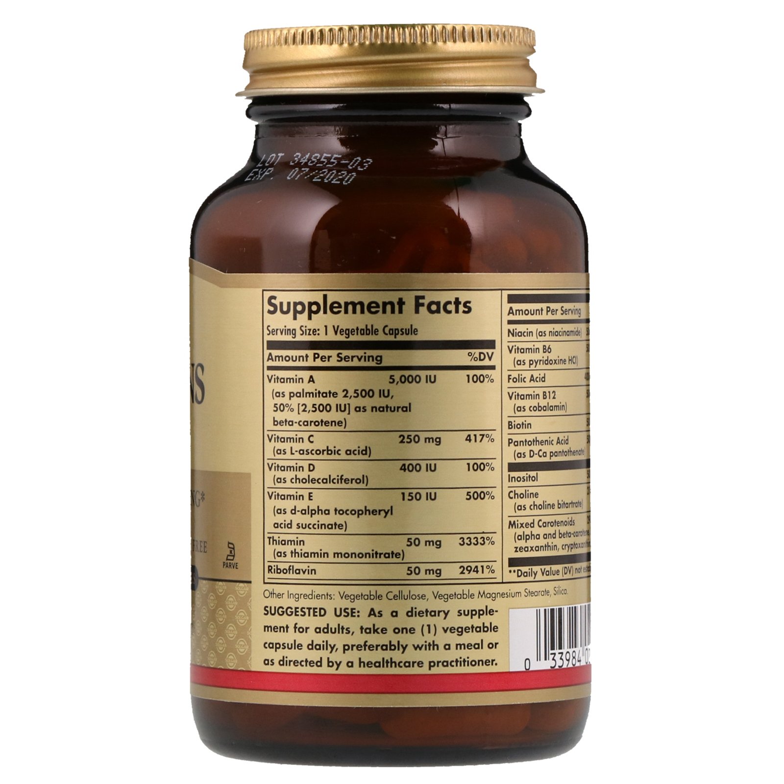 Solgar, Vitamins Only, 90 Vegetable Capsules - Imagem 2