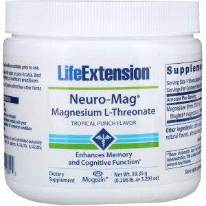 Life Extension, Neuro-Mag, L-Treonato de Magnésio, Sabor Ponche Tropical, 93,35 g (3,293 oz)