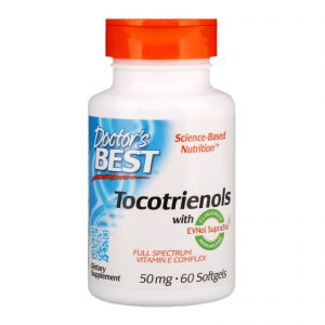 Doctor's Best, Tocotrienóis com EVNol SupraBio, 50 mg, 60 Cápsulas Gelatinosas