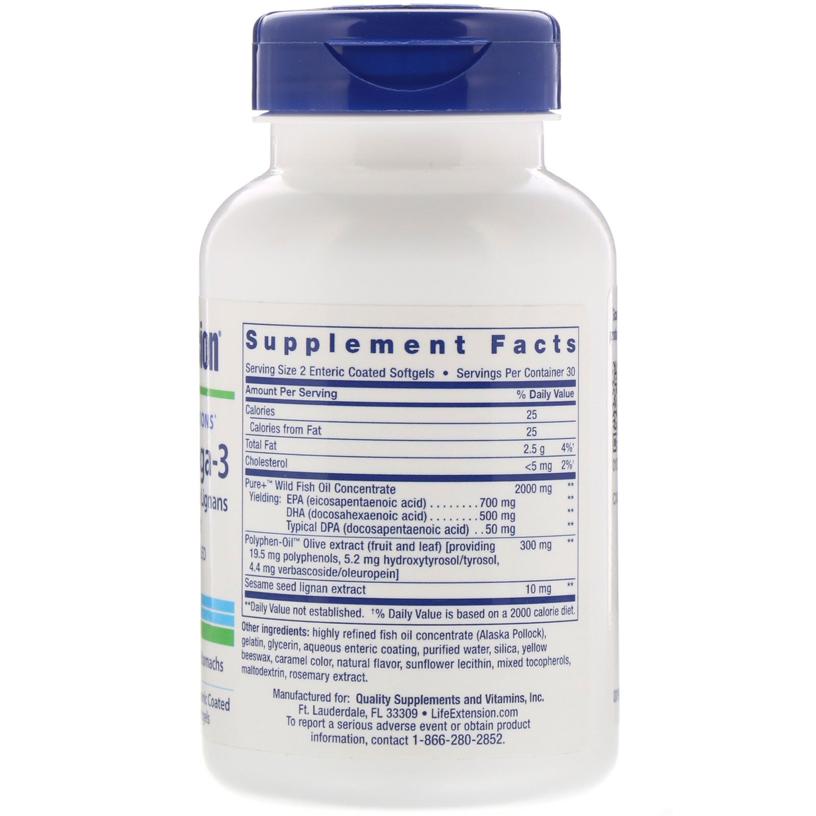 Life Extension, Omega Foundations, Super Omega-3, 60 Cápsulas Gelatinosas de Revestimento Entérico - Imagem 2