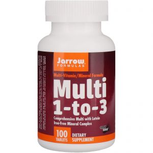 Jarrow Formulas, Multi 1-a-3, com Luteína, Sem ferro, 100 tabletes
