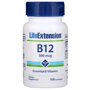 Life Extension, B-12, 500 mcg, 100 Pastilhas