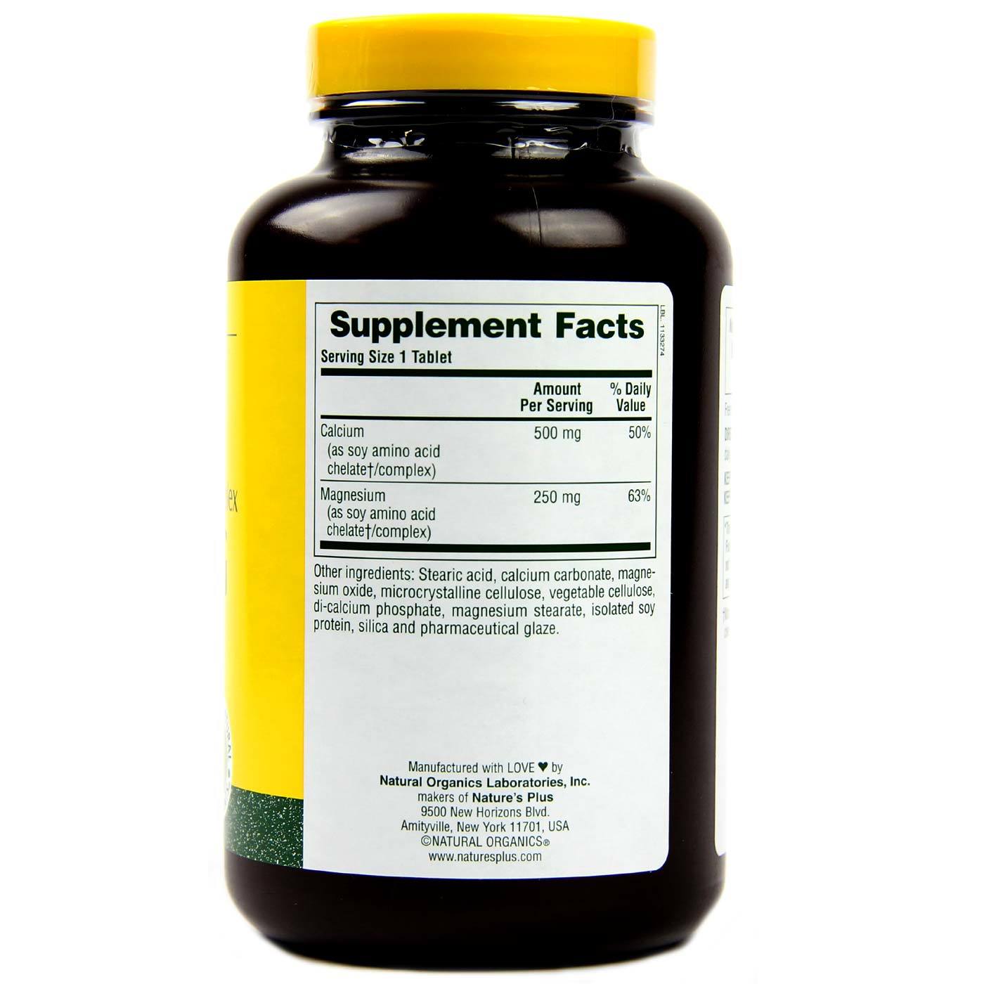 Nature's Plus, Cal / Mag 500/250 mg - 180 Tabletes - Imagem 2