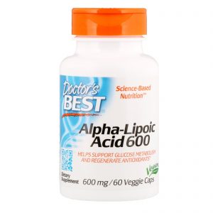 Doctor's Best, Ácido Alfalipoico, 600 mg, 60 Cápsulas Vegetais