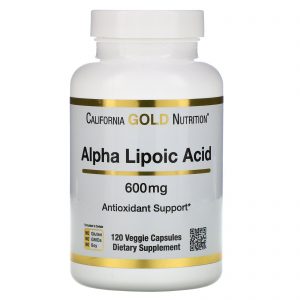California Gold Nutrition, Ácido Alfalipoico, 600 mg, 120 Cápsulas Vegetais