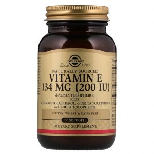 Solgar, Vitamina E de Origem Natural, 134 mg (200 UI), 100 Cápsulas Softgel