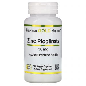 California Gold Nutrition, Picolinato de Zinco, 50 mg, 120 Cápsulas Vegetais